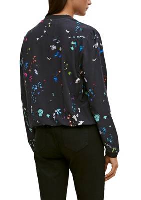comma casual identity Langarmbluse schwarz