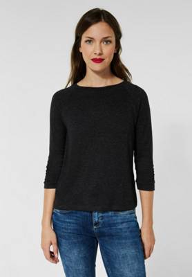 Street One Softes Shirt mit Raffdetails anthrazit