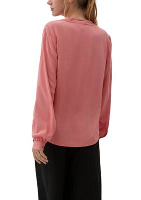 QS by s.Oliver Tunikabluse aus Viskose Langarmblusen pink