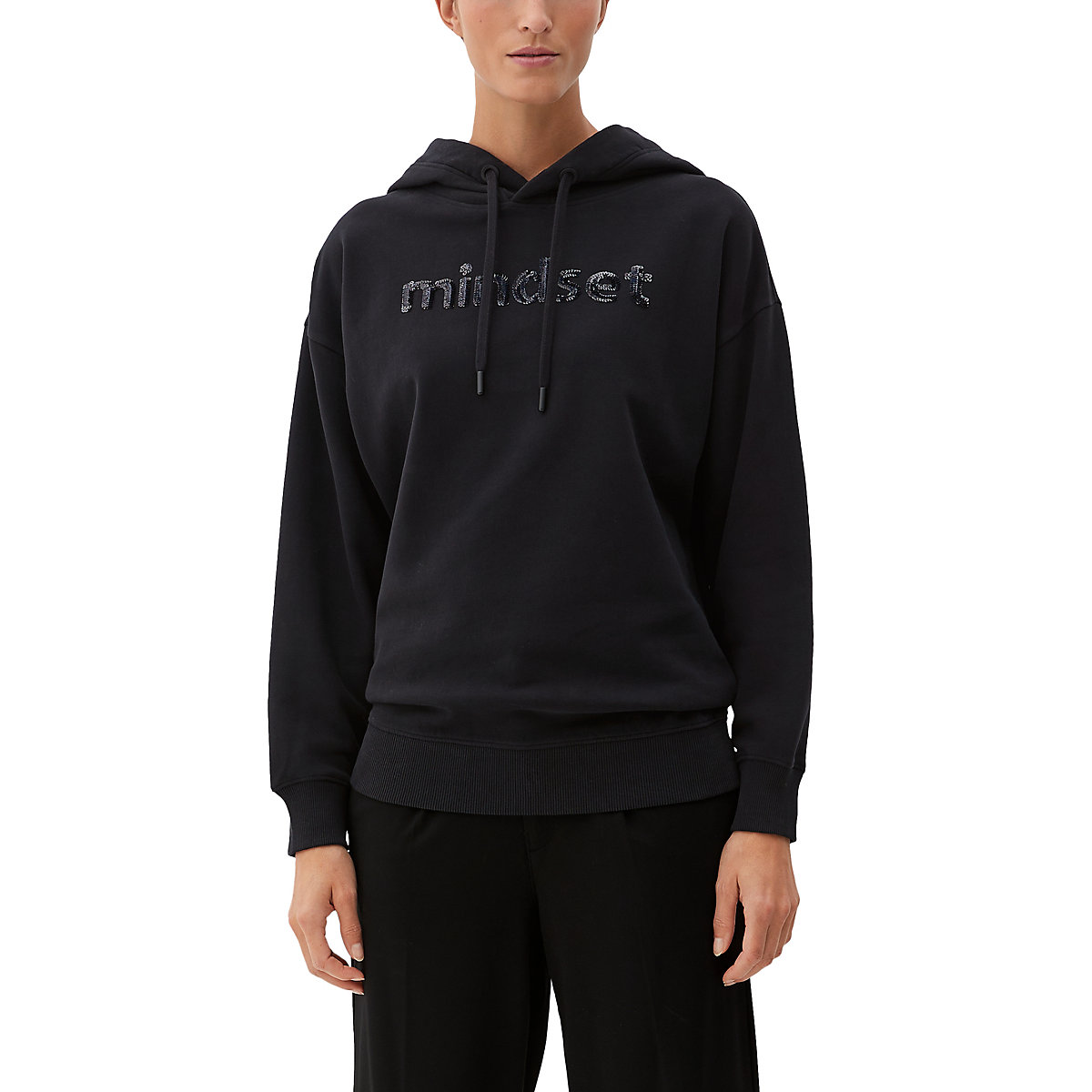 s.Oliver Hoodie mit Paillettendetail Sweatshirts schwarz