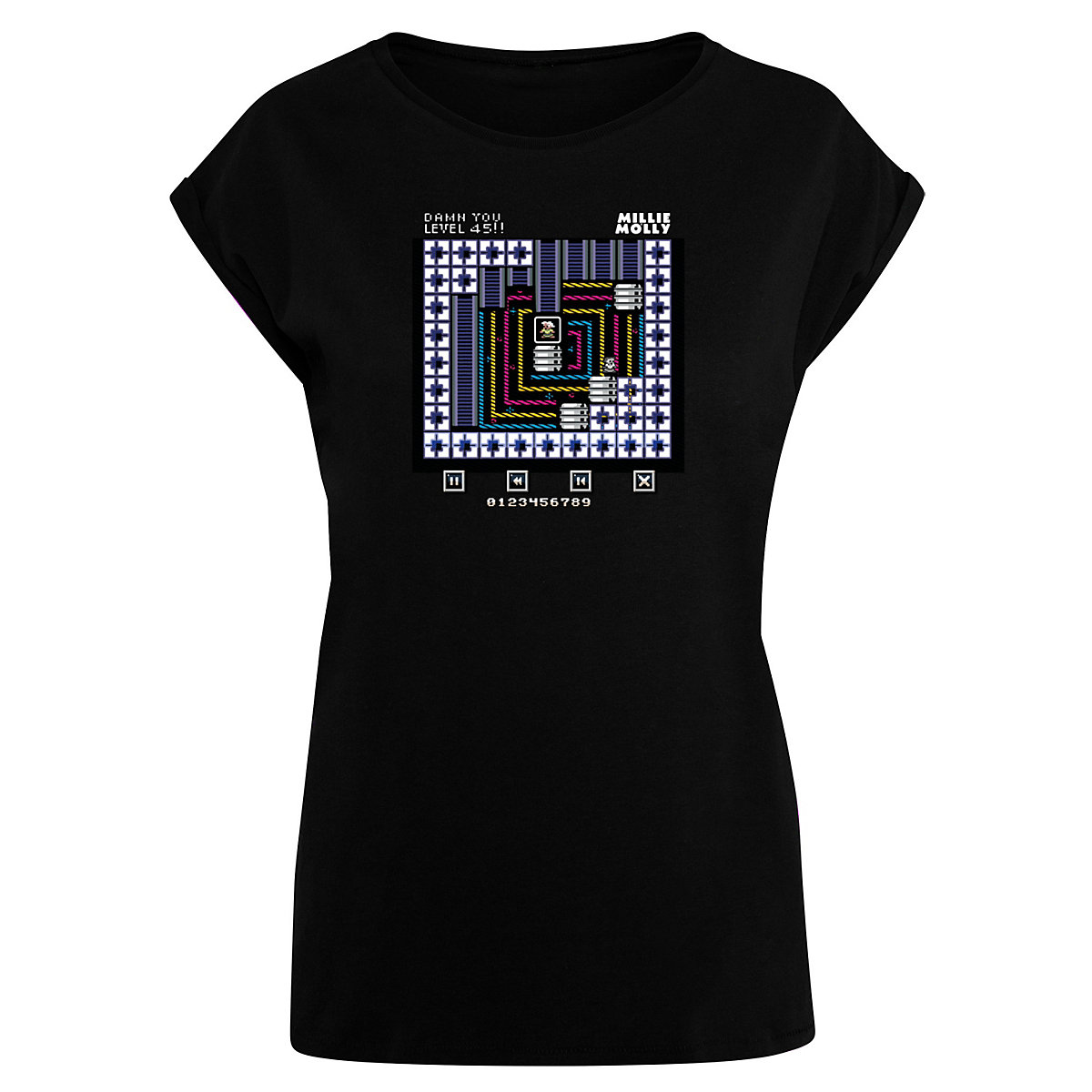 F4NT4STIC Retro Gaming Level 45 T-Shirts schwarz