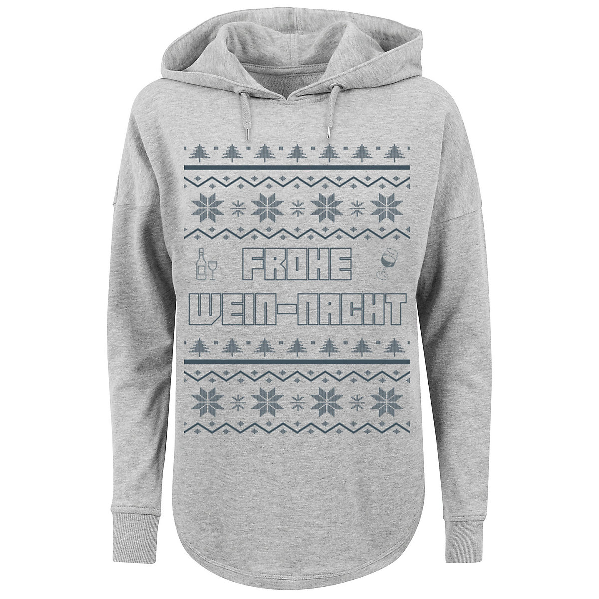 F4NT4STIC Frohe Wein-Nacht Kapuzenpullover grau F4NT4STIC Frohe Wein-Nacht Kapuzenpullover grau