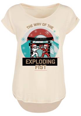 F4NT4STIC Retro Gaming Way of the Exploding Fist Christmas Design T-Shirts sand