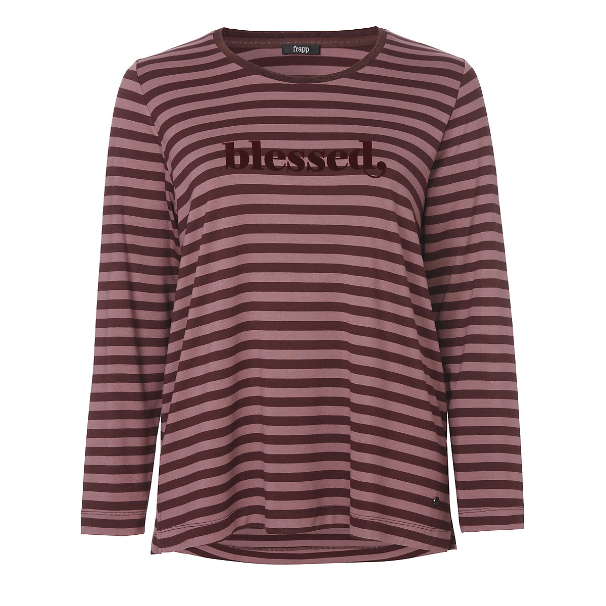 frapp Shirt Jugendliches Langarmshirt mit Logo-Applikation bordeaux/rosa