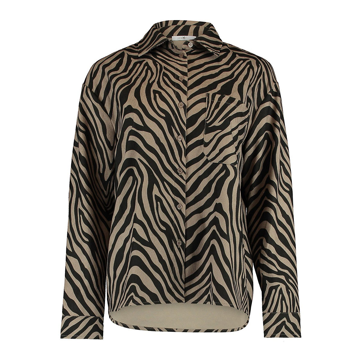 Hailys Gemusterte Hemd Bluse Zebra Animal Print Business Shirt MARIE braun