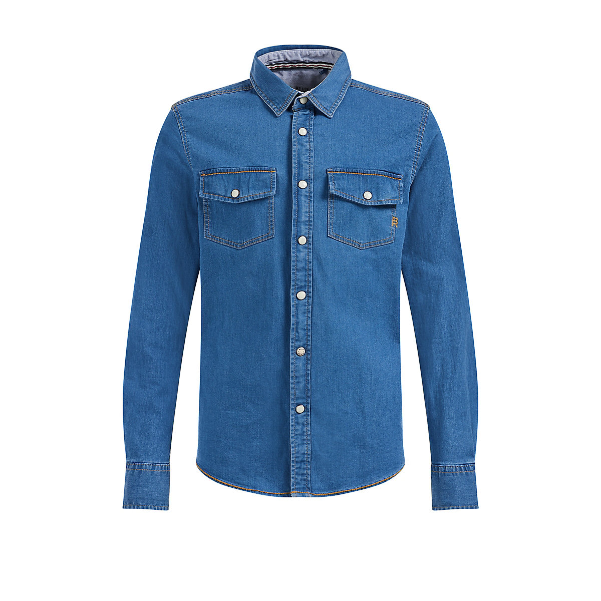 WE Fashion Jungen-Jeanshemd mit Stretch Langarmhemden für Jungen blau