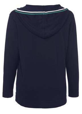 Via Appia Pullover Sportiver Kapuzenpullover in unifarbenem Design dunkelblau