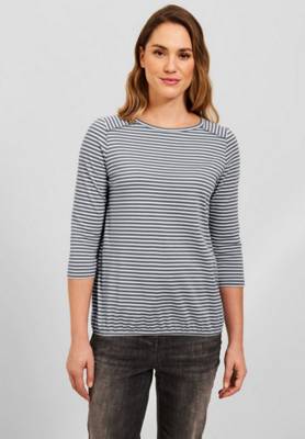 CECIL Basic Streifenshirt hellgrau