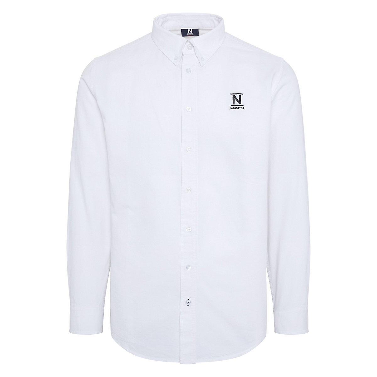 Navigator Hemd mit Oxford-Textur Langarmhemden weiß