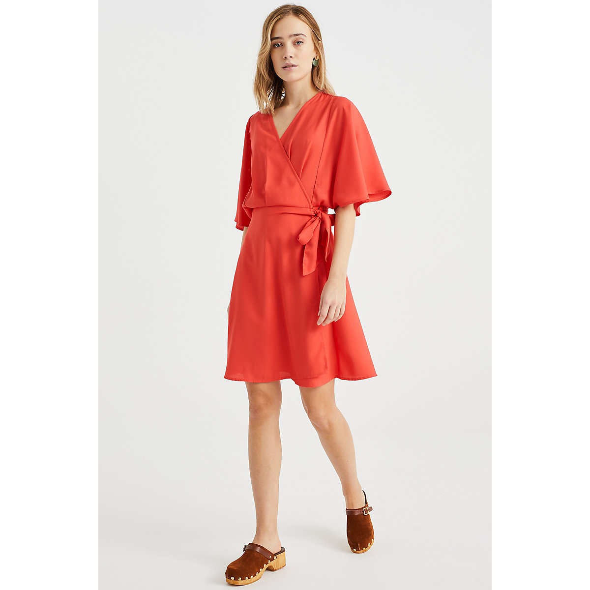 WE Fashion Damen-Wickelkleid Kleider rot