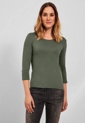CECIL Basic Shirt mit Rundhals olive