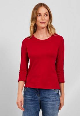 CECIL Basic Shirt mit Rundhals rot