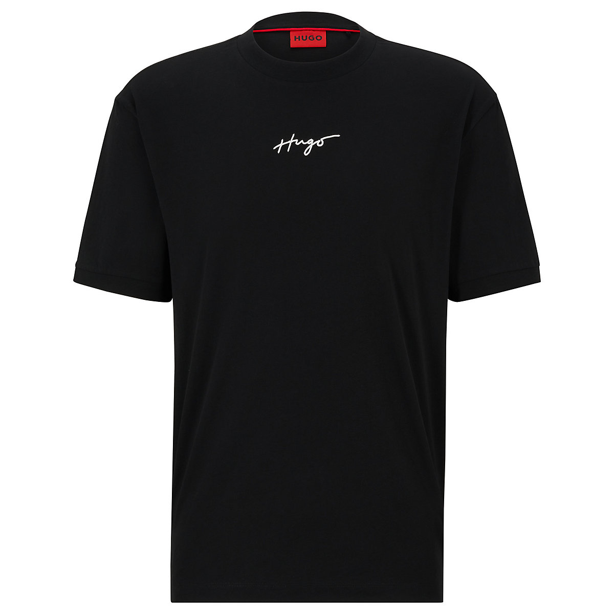 HUGO Herren T-Shirt DONTEVIDEO Rundhals Kurzarm Logo Baumwolle T-Shirts schwarz