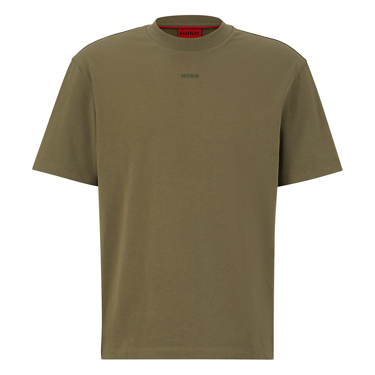 HUGO Herren T-Shirt DAPOLINO Rundhals Kurzarm Logo Baumwolle T-Shirts grün