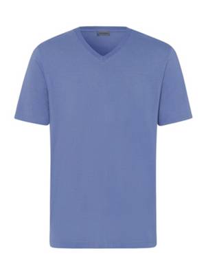 HANRO T-Shirt V-Neck Living Shirts T-Shirts blau