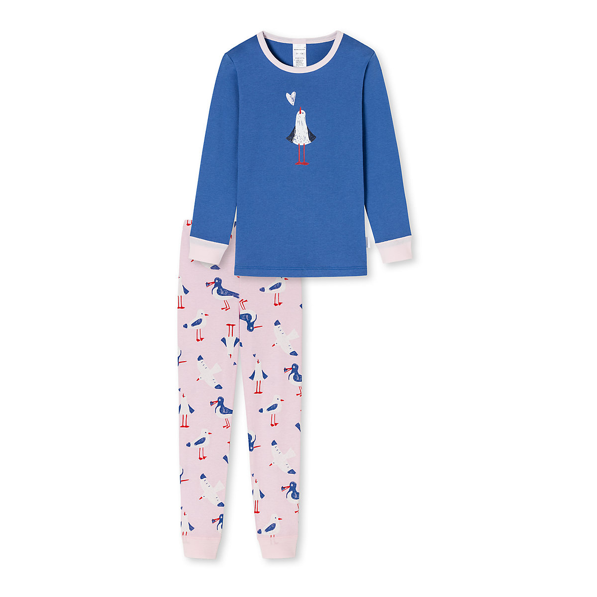 SCHIESSER Pyjama Natural Love Schlafanzüge für Mädchen hellblau