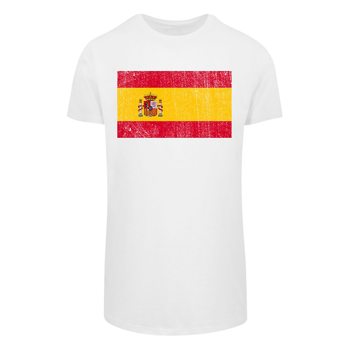 F4NT4STIC Spain Spanien Flagge distressed T-Shirts weiß
