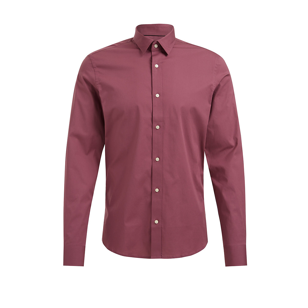 WE Fashion Herren-Slim-Fit-Hemd mit Stretchanteil Langarmhemden rot