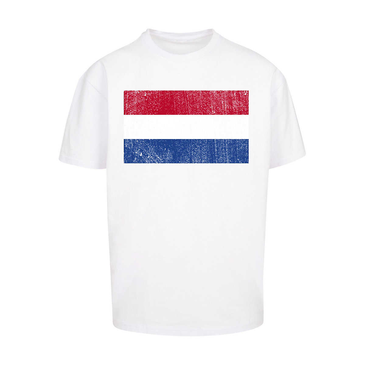 F4NT4STIC Netherlands NIederlande Holland Flagge distressed T-Shirts weiß