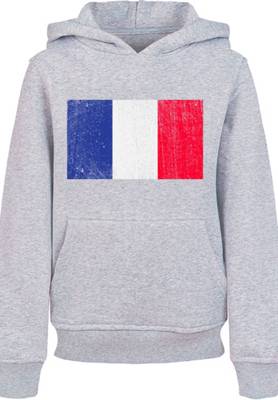 F4NT4STIC France Frankreich Flagge distressed Kapuzenpullover grau
