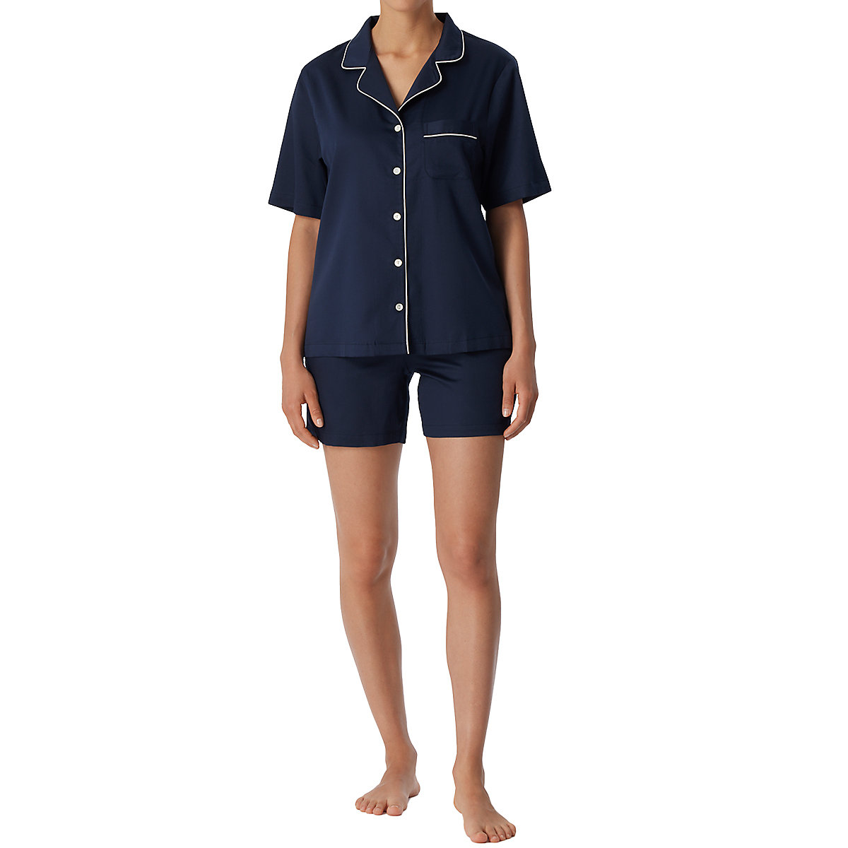 SCHIESSER Pyjama Selected! Premium Schlafanzüge dunkelblau