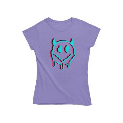 bellmino kids Damen T Shirt -Melting Devilish smile T-Shirts lila
