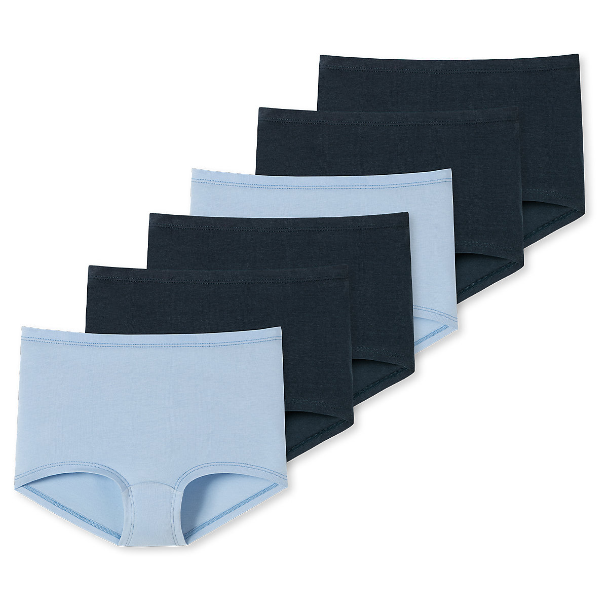 SCHIESSER Short Slip 6er Pack Teens Girls 95/5 Organic Cotton Panties für Mädchen dunkelblau