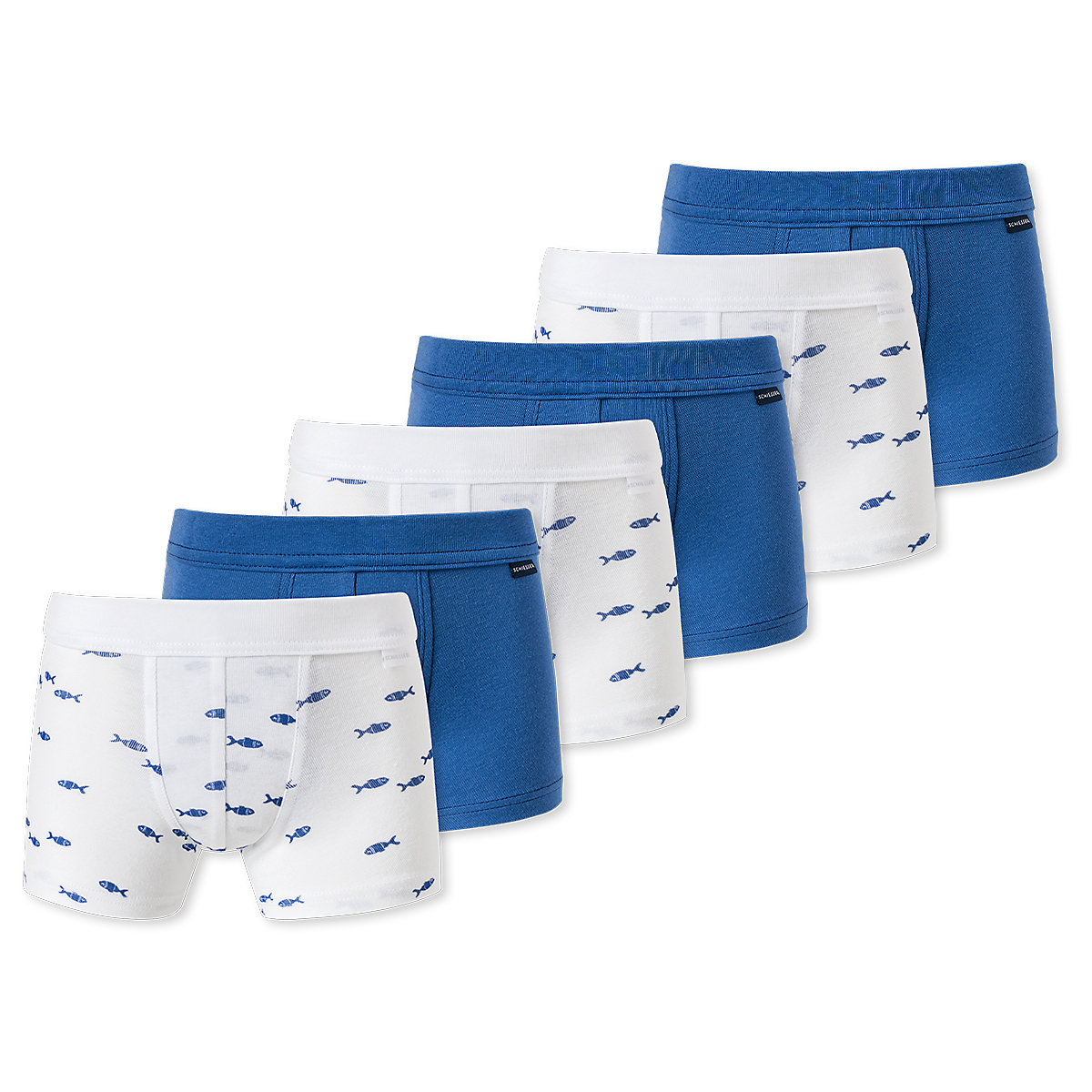 SCHIESSER Retro Short / Pant 4er Pack Kids Boys Feinripp Organic Cotton Panties für Jungen blau