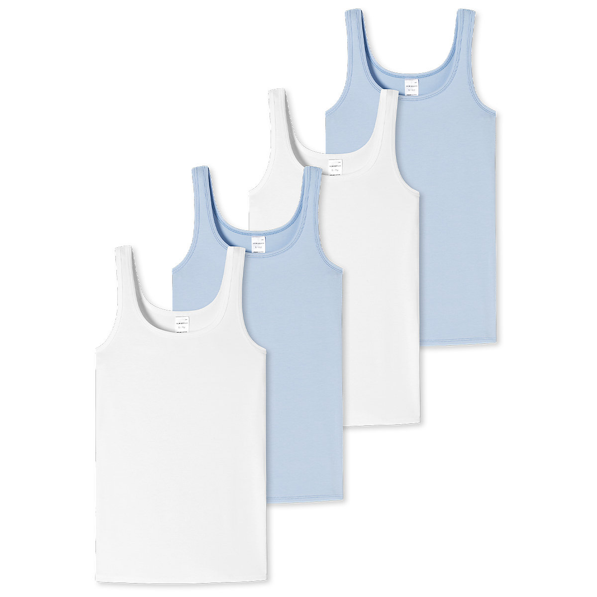 SCHIESSER Unterhemd / Tanktop 4er Pack 95/5 Organic Cotton Unterhemden für Mädchen blau