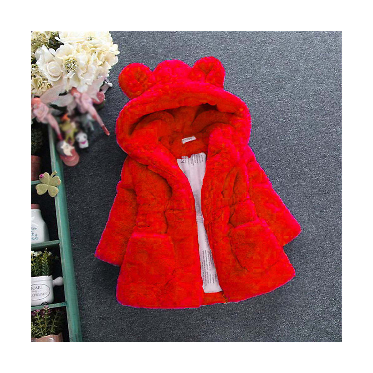 frler frler Hasenohren Mantel für Mädchen Mäntel für Mädchen rot UB9157