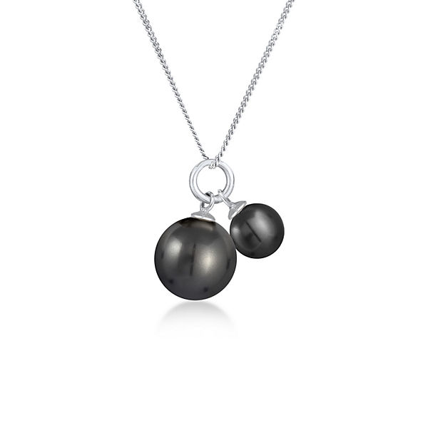 Nenalina Halskette Synthetische Perle Rund Klassik 925 Silber Halsketten