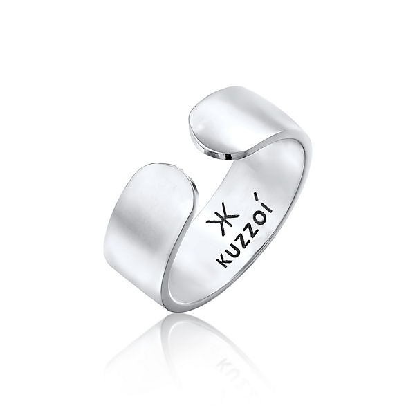 Kuzzoi Ring Bandring Klares Design Offen 925 Silber Ringe