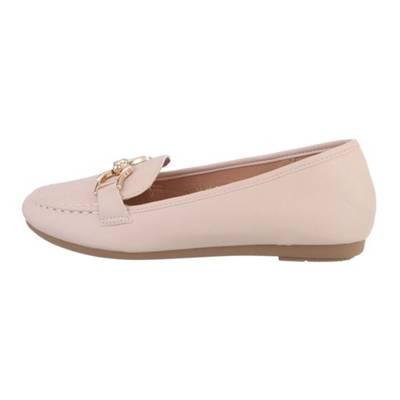 Ital-Design Slipper Blockabsatz Kette beige