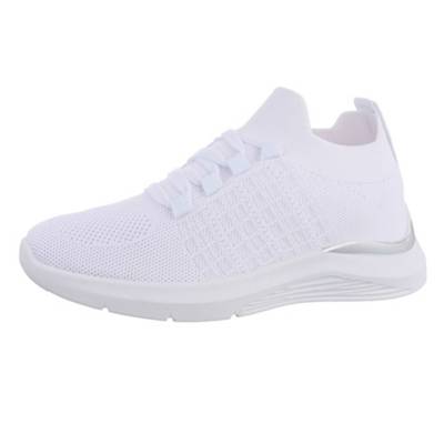Ital-Design Sneakers Low Lochschnürung Flach weiß