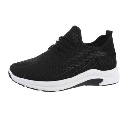 Ital-Design Sneakers Low Lochschnürung Flach schwarz/weiß
