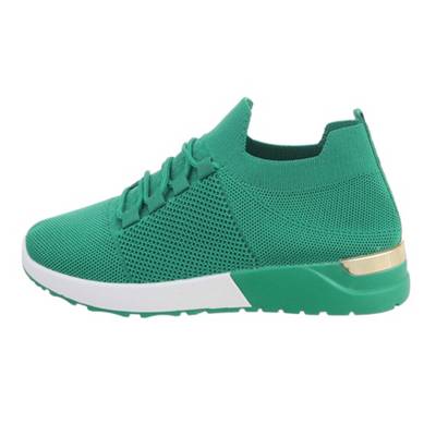 Ital-Design Sneakers Low Lochschnürung Flach grün