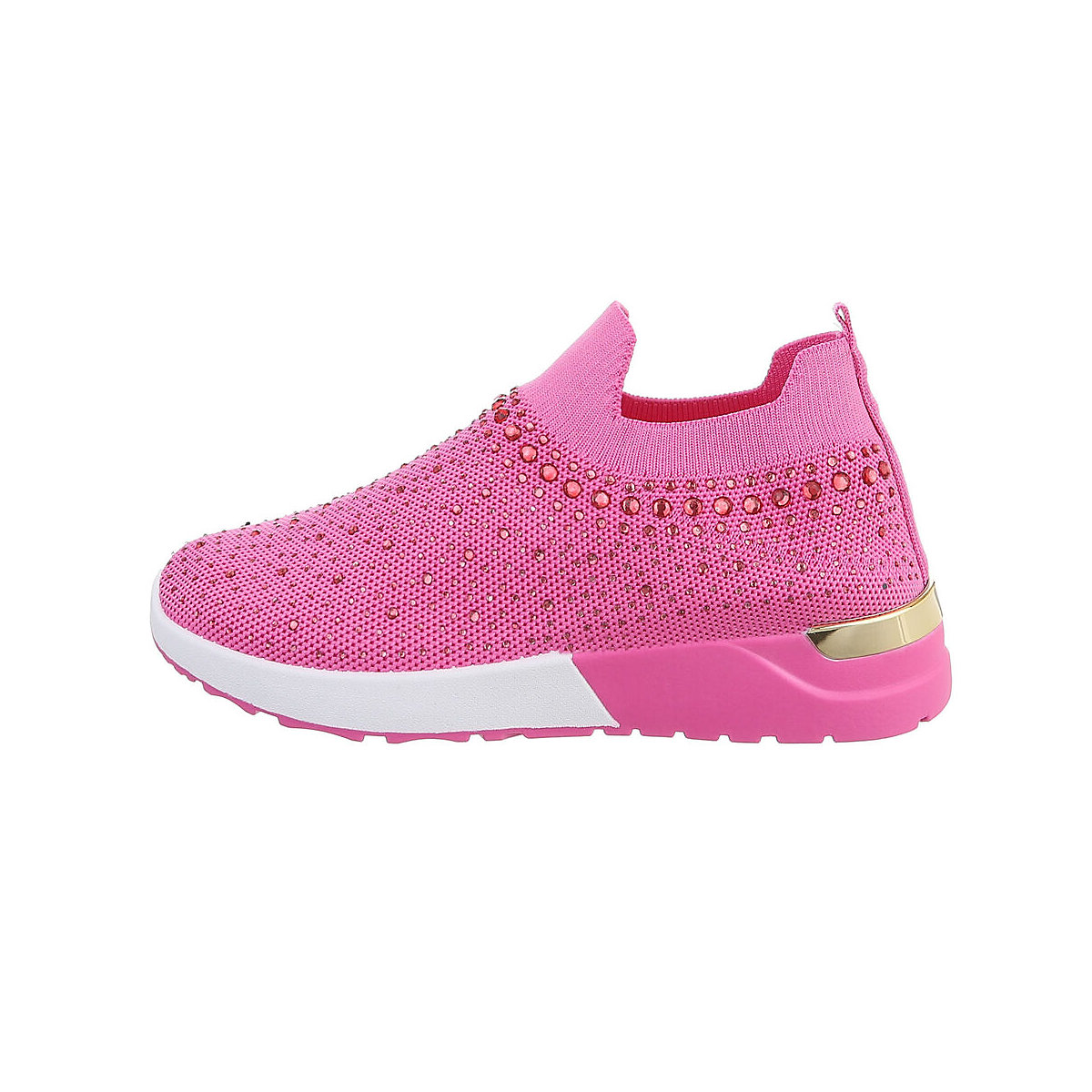 Ital-Design Sneakers Low Flach Strass pink