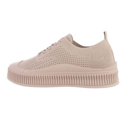 Ital-Design Sneakers Low Lochschnürung Flach hellbraun