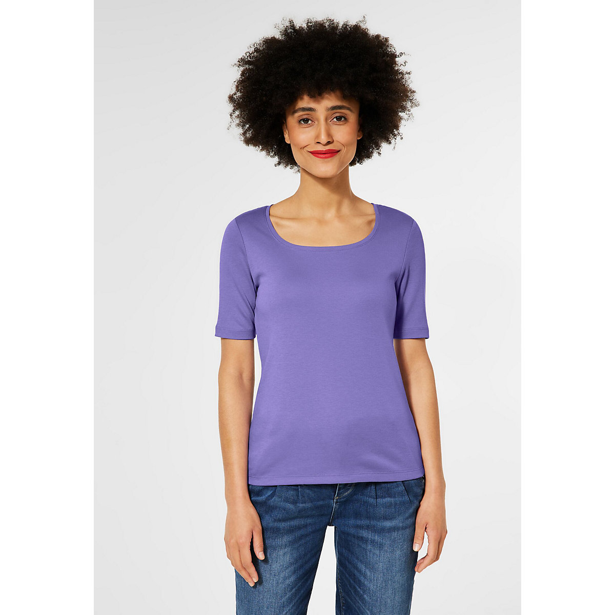 Street One Shirt mit Karrée Ausschnitt violett