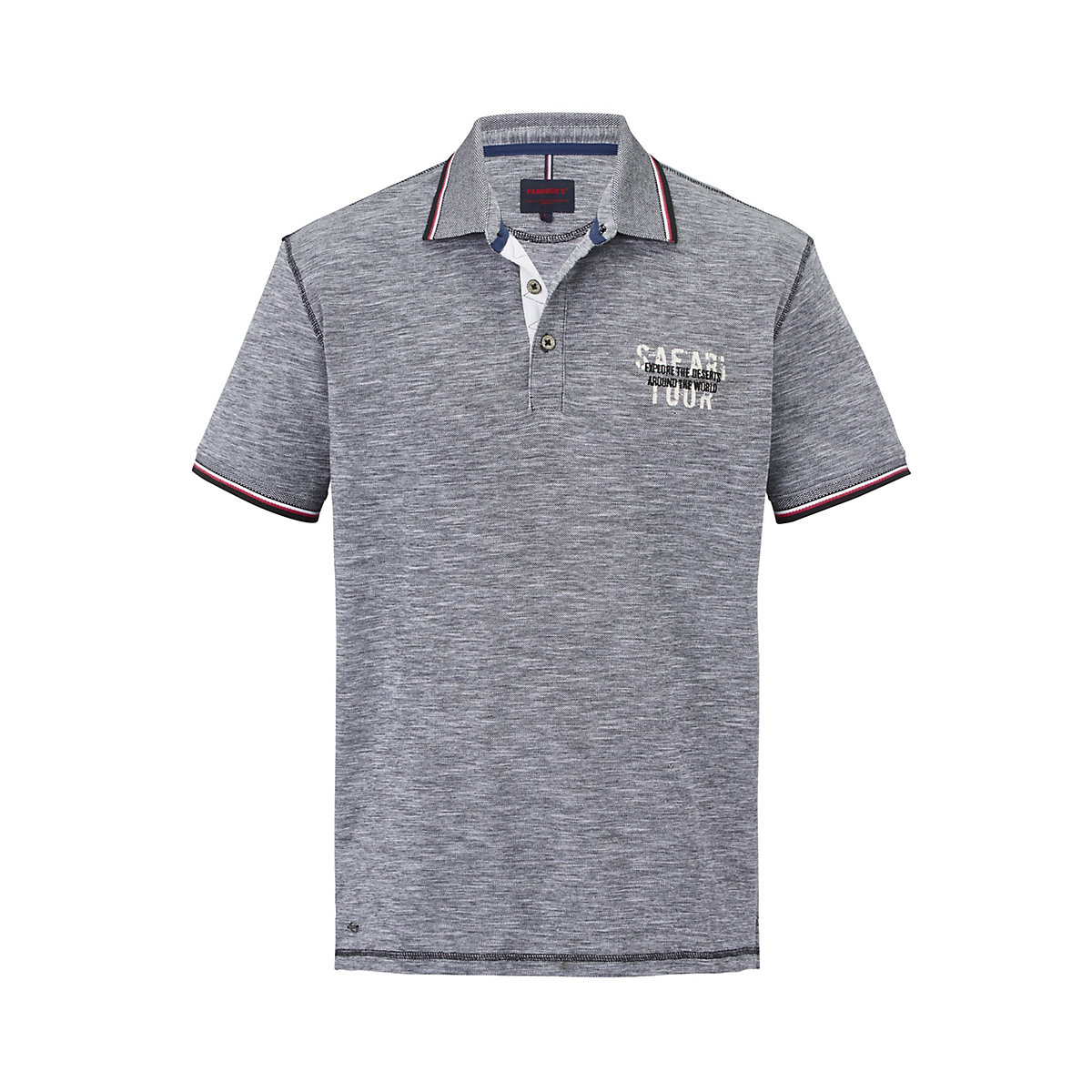 PADDOCK'S® PADDOCK'S Poloshirt mit dezemtem Print auf der Brust Polo Short sleeve grau