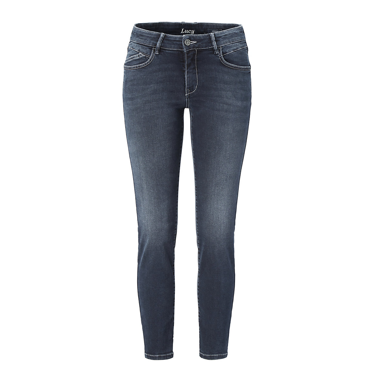 PADDOCK'S® Skinny-Fit Jeans mit Stretchanteil LUCY Saddle Stitch blau/schwarz