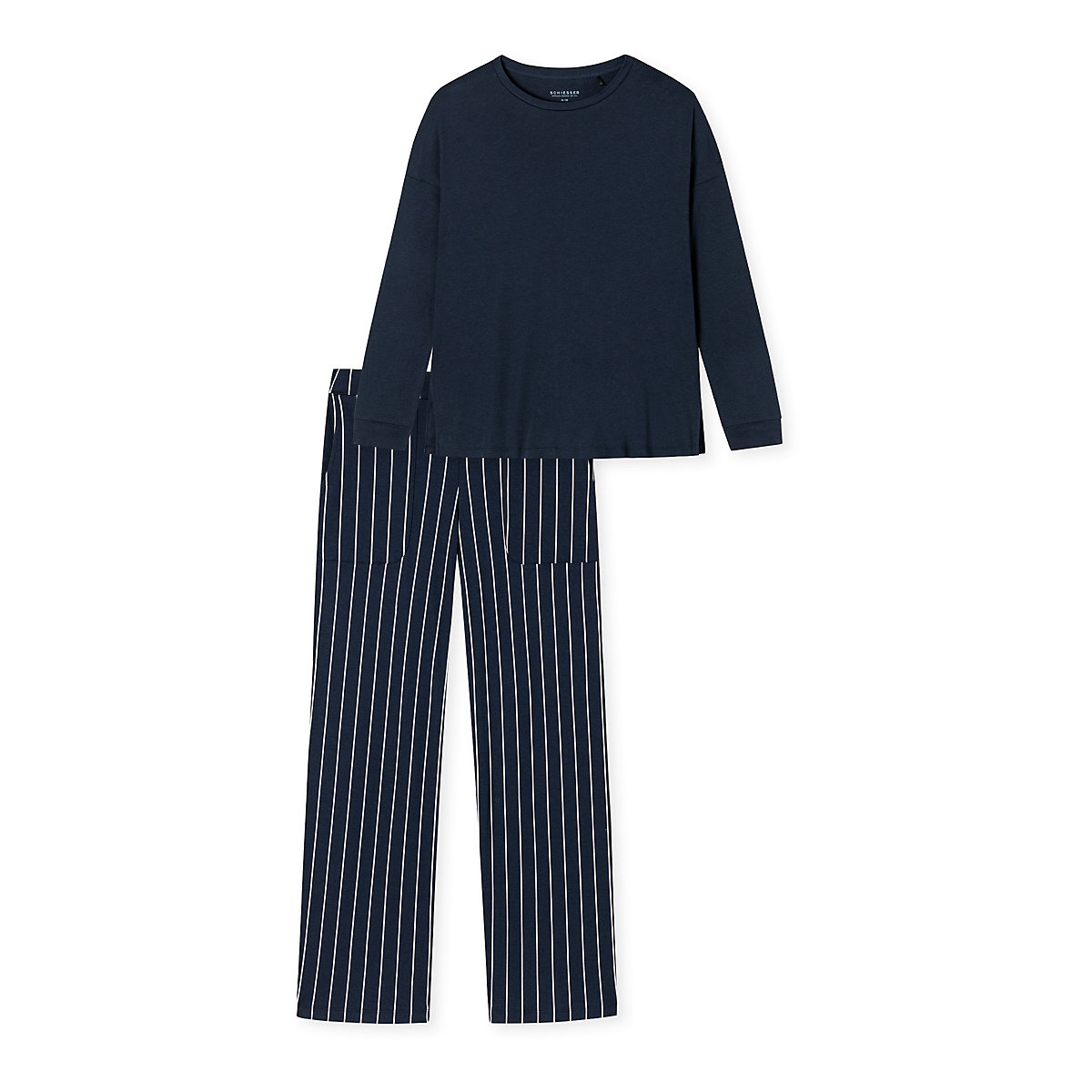 SCHIESSER Pyjama Modern Nightwear Schlafanzüge dunkelblau SCHIESSER Pyjama Modern Nightwear Schlafanzüge dunkelblau