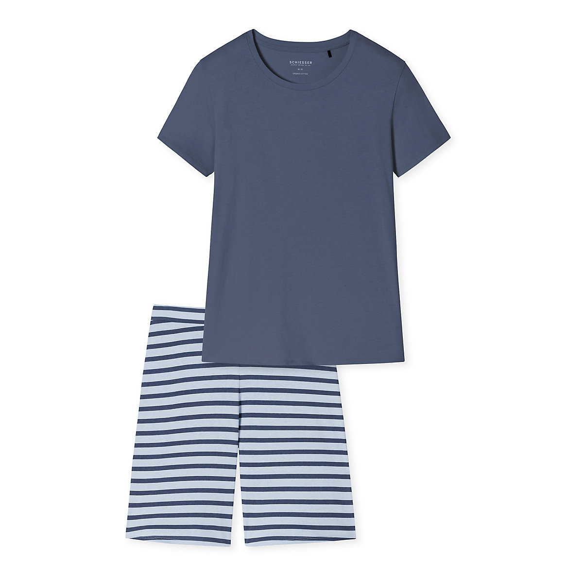 SCHIESSER Shorty Essential Stripes Bermuda Schlafanzüge blau