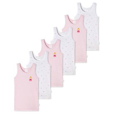SCHIESSER Unterhemd / Tanktop 6er Pack Kids Girls Feinripp Organic Cotton Unterhemden für Mädchen rosa