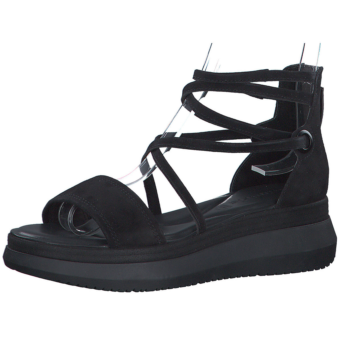 Tamaris Damen Sandalen 1-28307-20 Schwarz 001 Black Leder Klassische Sandalen schwarz