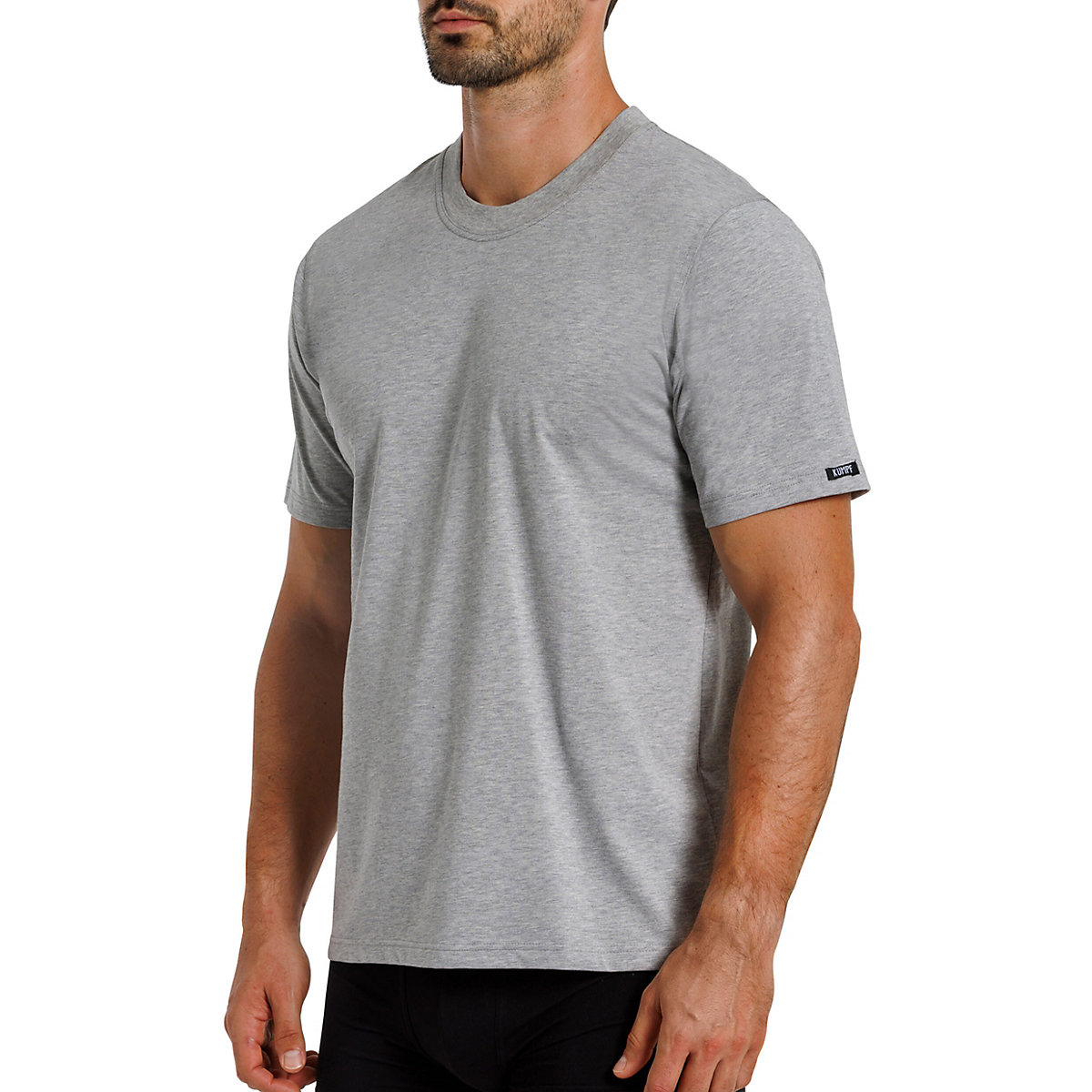 Kumpf Body Fashion 2er Sparpack Herren T-Shirt Bio Cotton Unterhemden schwarz/grau