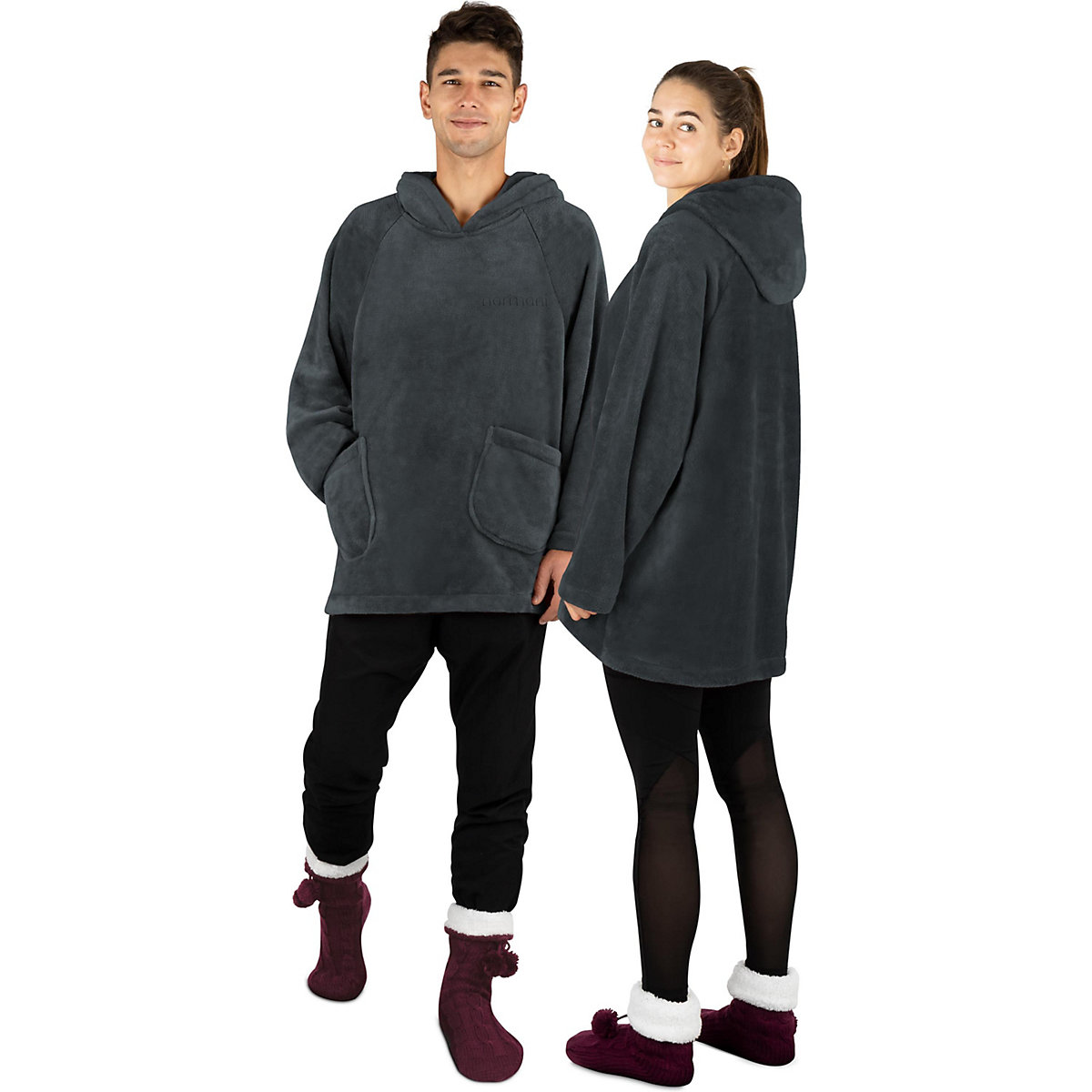 normani® Oversize Unisex Sweatshirt Pullover dunkelgrau