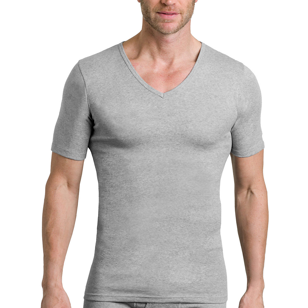 Kumpf Body Fashion 4er Sparpack Herren T-Shirt Bio Cotton Unterhemden grau