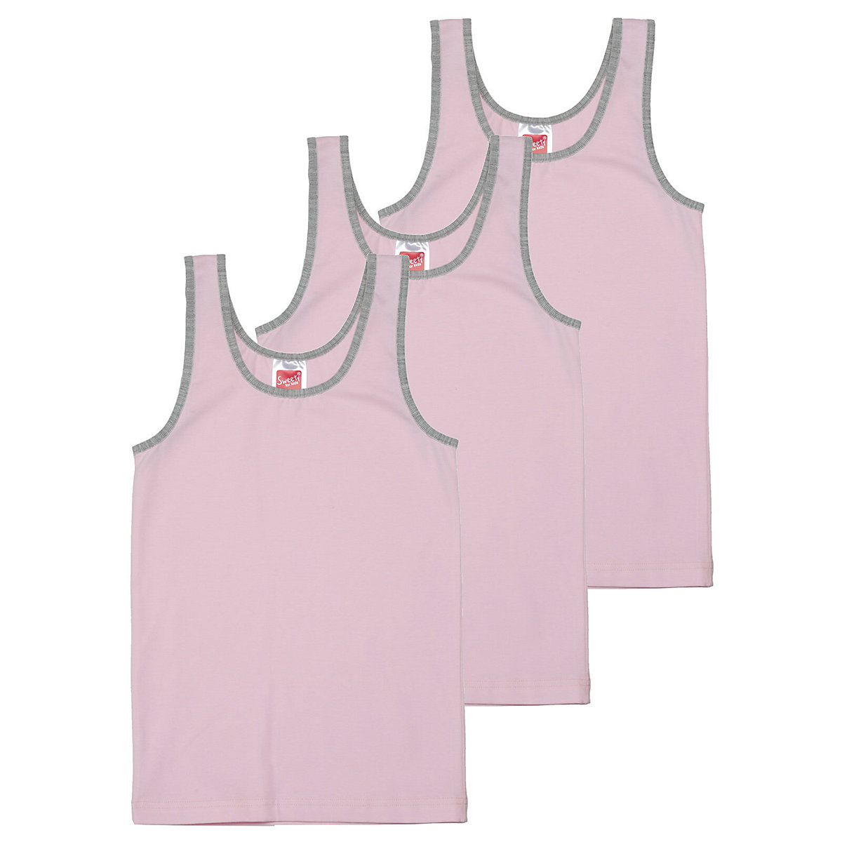 Sweety for Kids Mädchen Unterhemd 3er Pack Single Jersey Unterhemden für Mädchen rosa