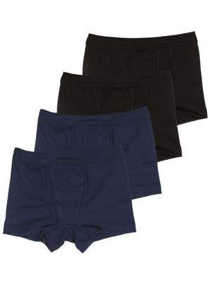 Sweety for Kids 4er Sparpack Knaben Retro Shorts Feinripp Retroshorts für Jungen blau/schwarz